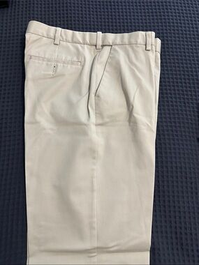 Men's Cream khaki Dress Pants - Tailored Straight Leg
